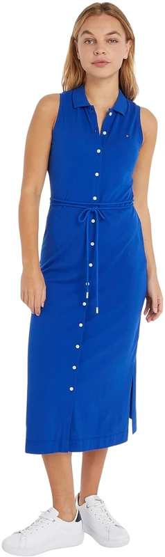 Tommy Hilfiger Women's Polo Dress Slim Fit, Blue (Ultra Blue), M