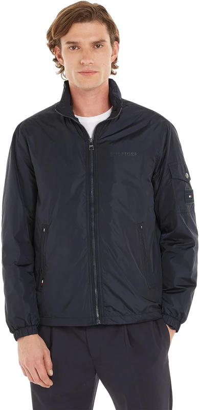 Tommy Hilfiger Men's Jacket for Transition Weather, Blue (Desert Sky), XS