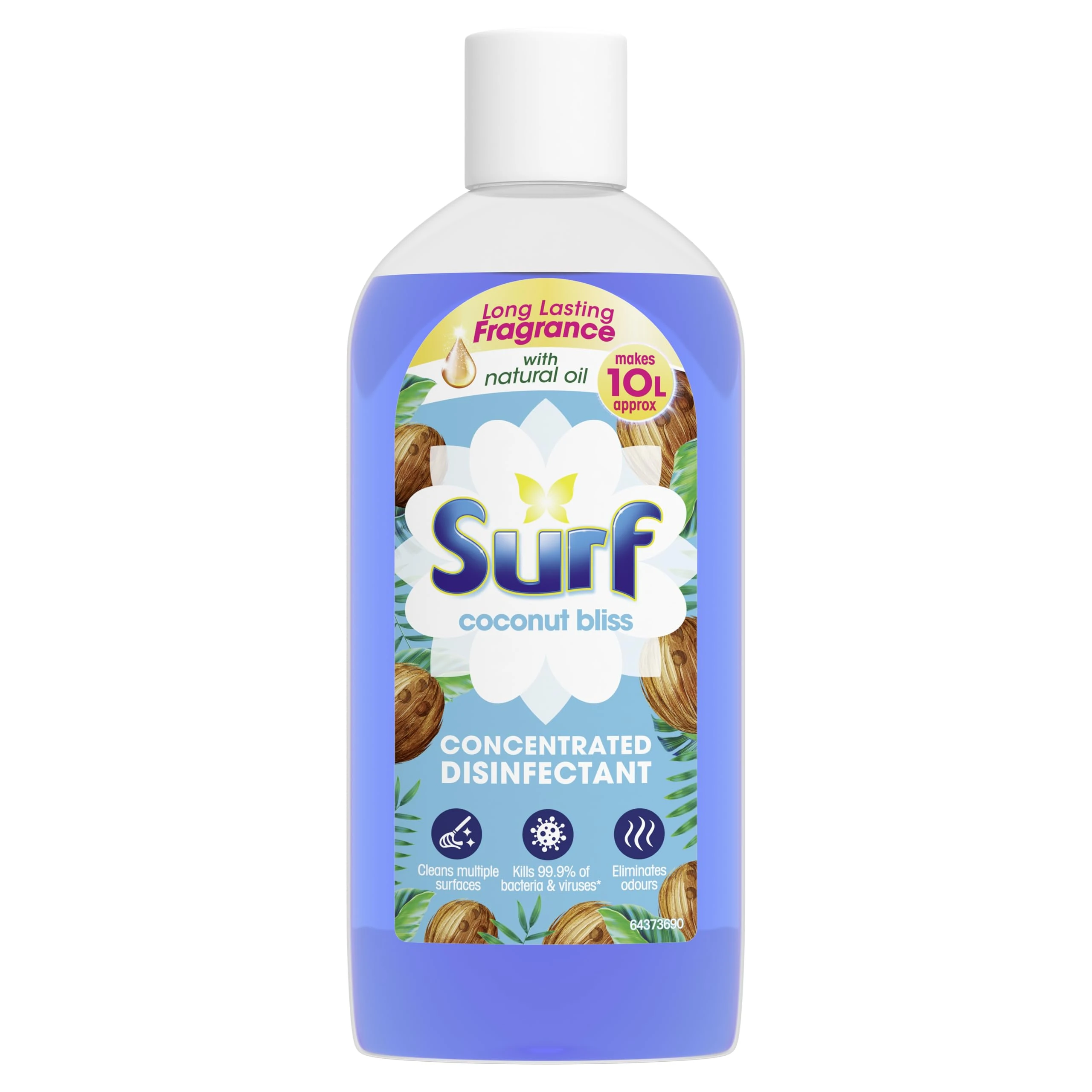 Surf Coconut Bliss Concentrated Disinfectant eliminates 99.9% of germs multi-purpose cleaner for sparkling clean surfaces 240 ml