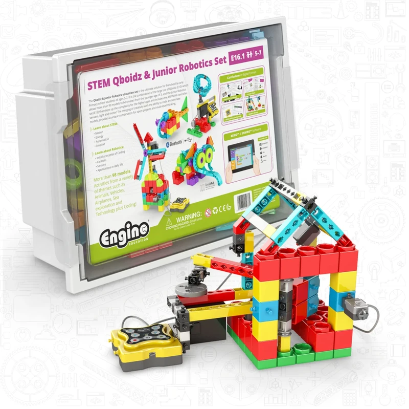 STEM QBOIDZ & Junior Robotics Set (combination of E10 & E15) Learn how to code - programming experiments - School and HomeSchooling Robotic Kit - Guided Experiements & Activities - E16.1
