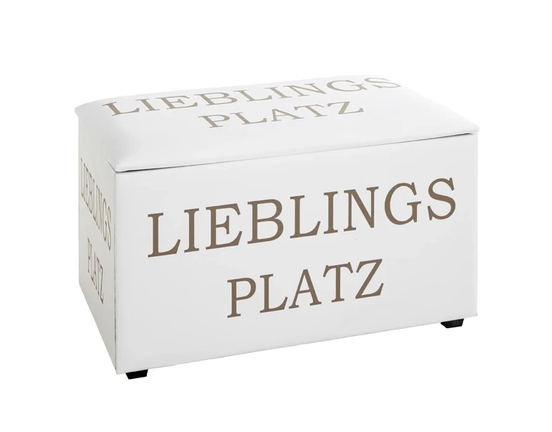 HAKU Möbel Storage Bench Motif, Synthetic Fabric With Leather Look, Mdf - Size: W 65 cm X H 42 cm X D 40 cm, Style: Modern