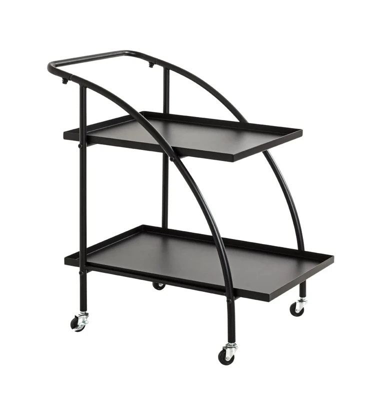 HAKU Möbel Trolley Black, Metal - Size: W 68 cm X H 71 cm X D 42 cm, Style: Modern