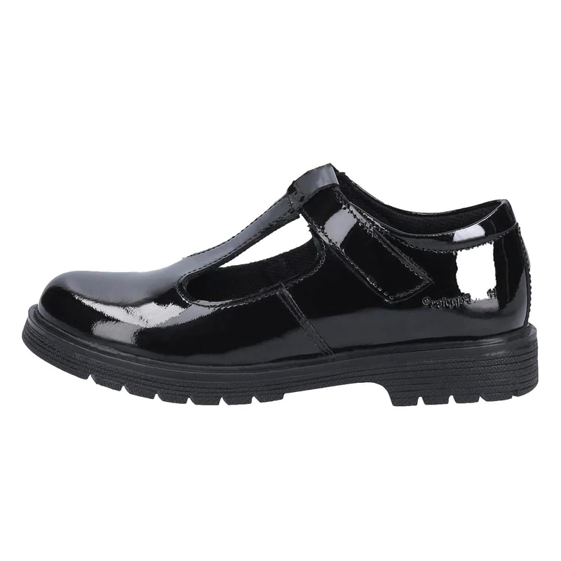 Hush Puppies Girls Gracie Senior Patent School Uniform Shoe, Black, 7 UK
