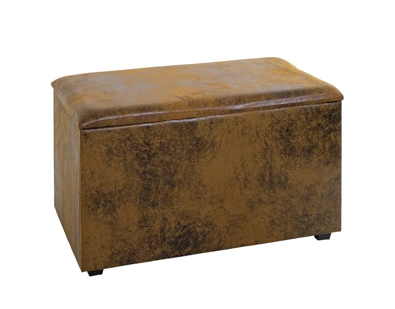 HAKU Möbel Storage Bench Brown, Vintage, Mdf, Fabric - Size: W 65 cm X H 42 cm X D 40 cm, Style: Modern