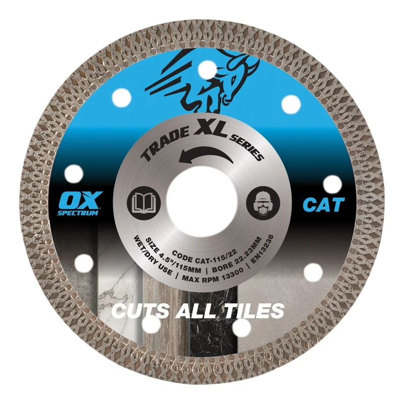 OX Tools Trade XL Tiles Diamond Blade - 115mm Dia x 22mm Bore