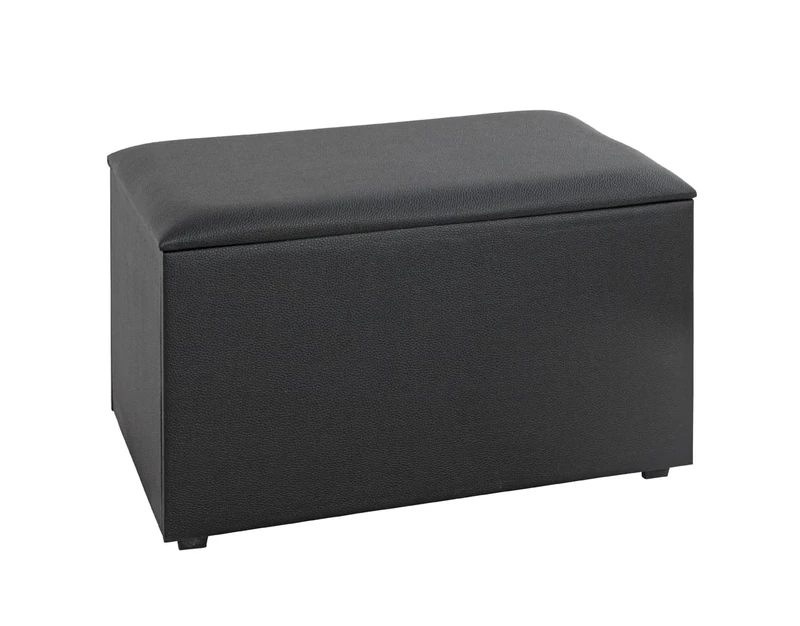 HAKU Möbel Storage Bench Black, Synthetic Fabric With Leather Look, Mdf - Size: W 65 cm X H 42 cm X D 40 cm, Style: Modern