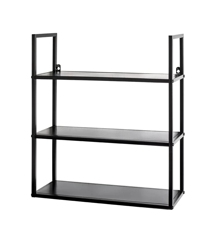 HAKU Möbel Wall Rack Black, Metal - Size: W 50 cm X H 58 cm X D 20 cm, Style: Modern