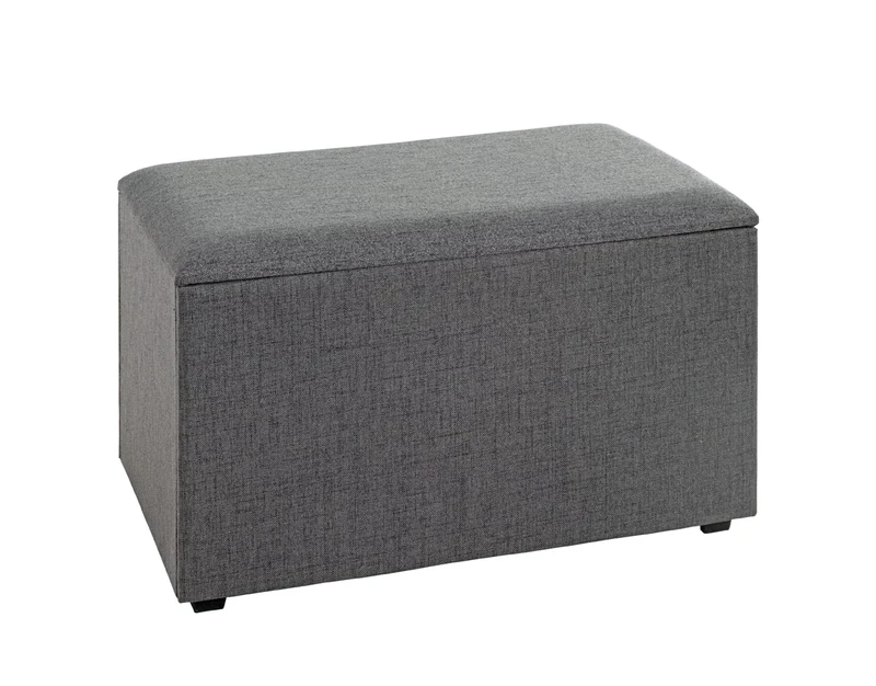 HAKU Möbel Storage Bench Anthracite, Mdf, Fabric - Size: W 65 cm X H 42 cm X D 40 cm, Style: Art Deco