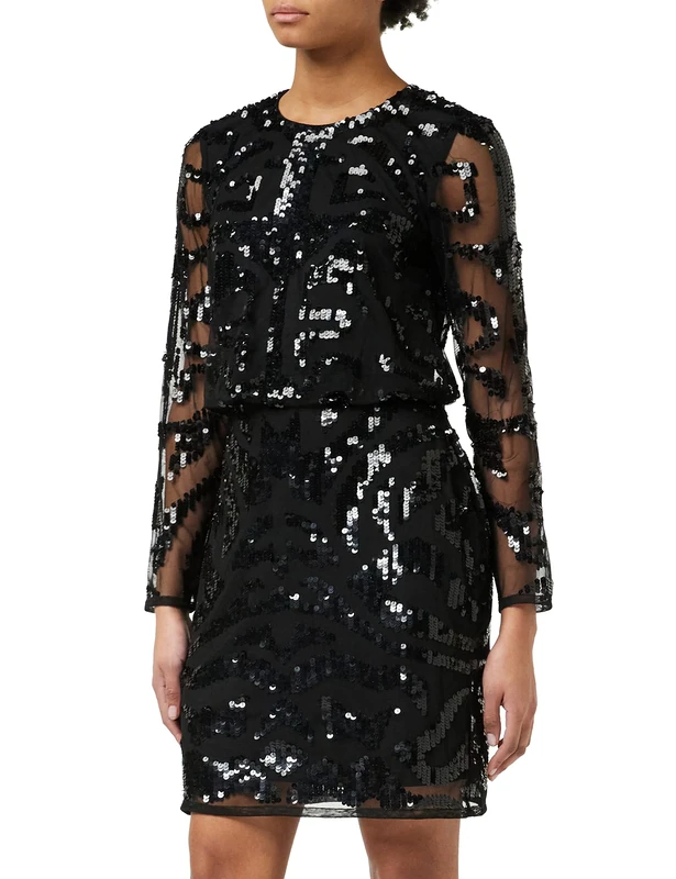 Frock and Frill Women's Embellished Dress Special Occasion, Black, 14