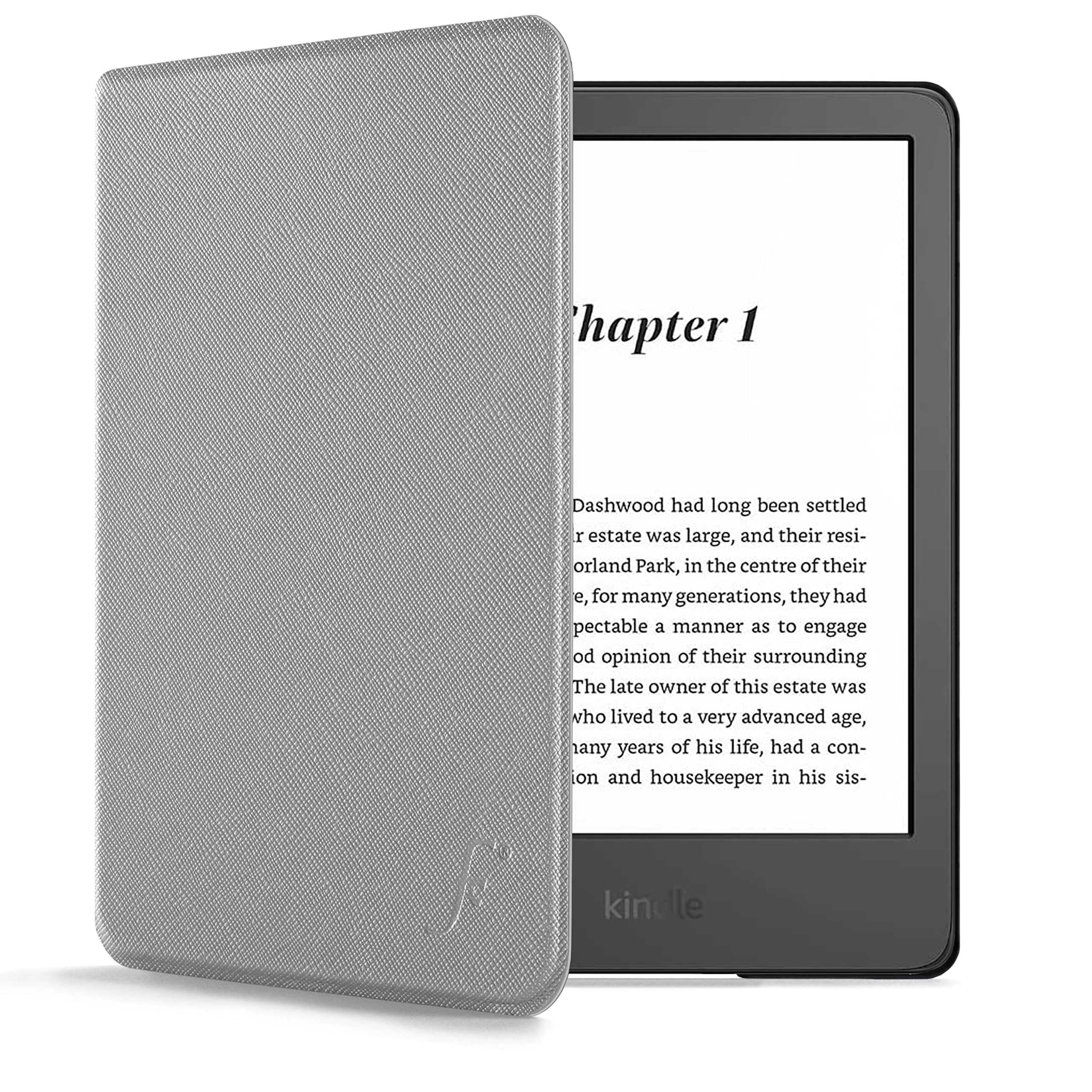 Forefront Cases Case for New Amazon Kindle (16 GB) 6" (11th Generation - 2024 & 2022 Models) - Grey - Slim, Light & Protective, Smart Auto Sleep-Wake Function Cover for Kindle 6"