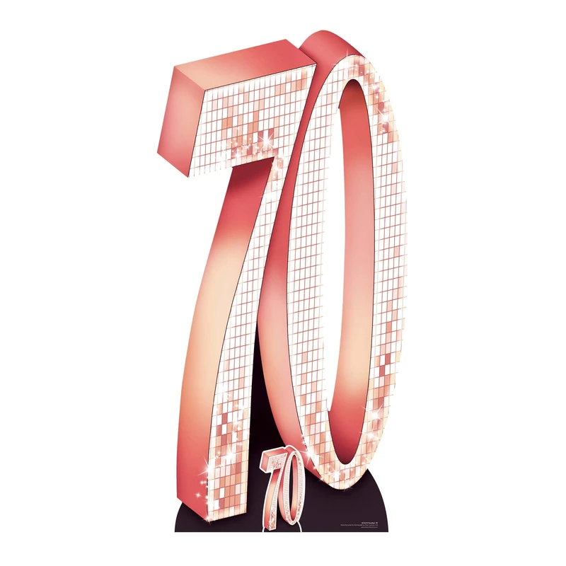 Star Cutouts SC4176 Rose Gold Number 70 Anniversary Lifesize Cardboard Cutout with Mini – Birthday Party Decoration, Milestone Event Display