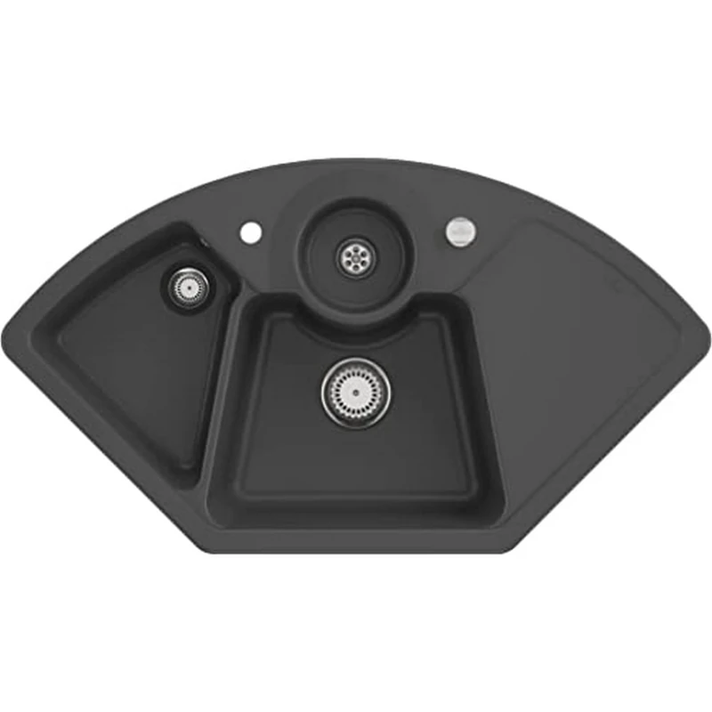 Villeroy & Boch Solo Graphite CeramicPlus Corner Sink 1075mm x 600mm with Eccentric Operated Waste - Image 1