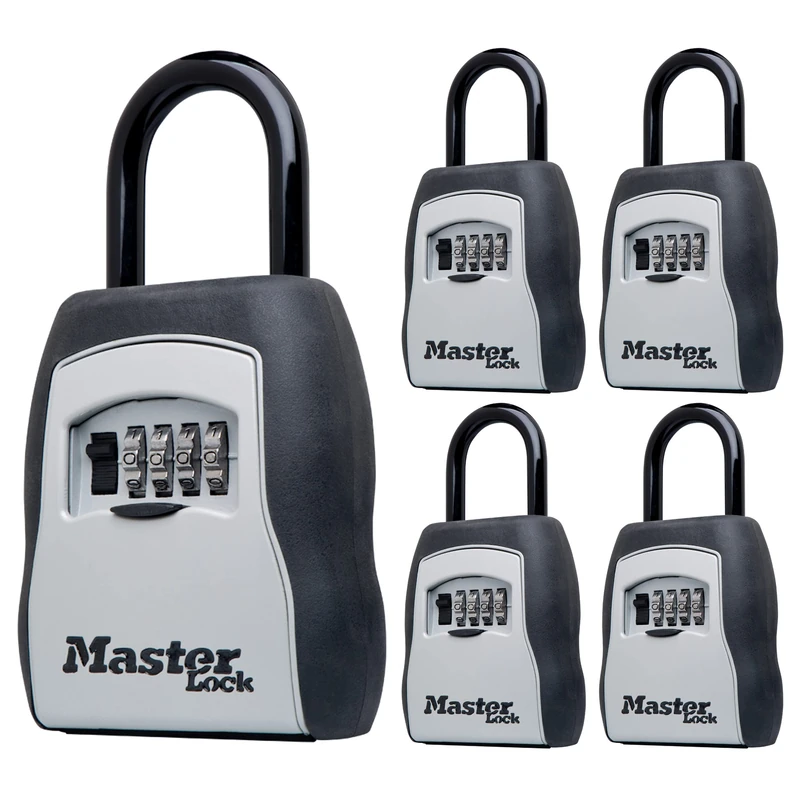 Master Lock, Outdoor Box for House Safe with Combination Lock, 5 Key Capacity, 5 Pack, 5400EC5, Black, Pack of 5