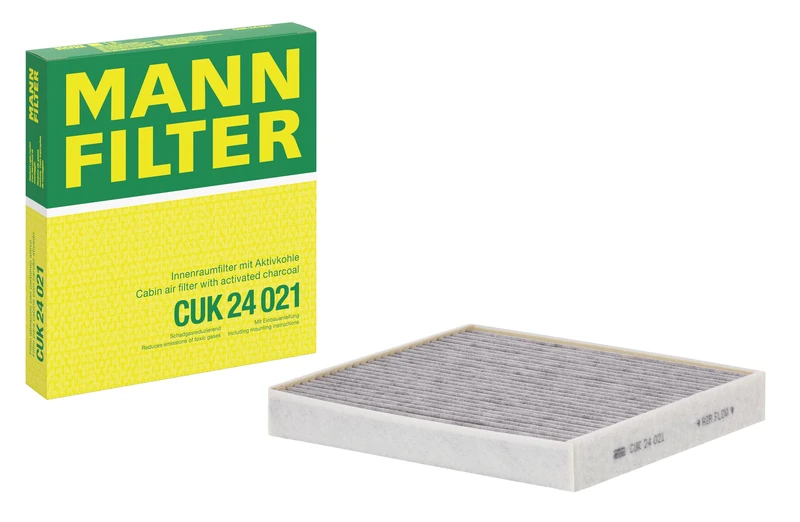 MANN-FILTER CUK 24 021 Cabin Air Filter - Pollen Filter with Activated Carbon - for Cars + Transporters