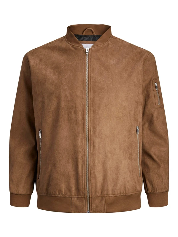 Bestseller A/S Men's Jjerocky Bomber pls Jacket, Cognac/Detail: Faux Suede, XXXL