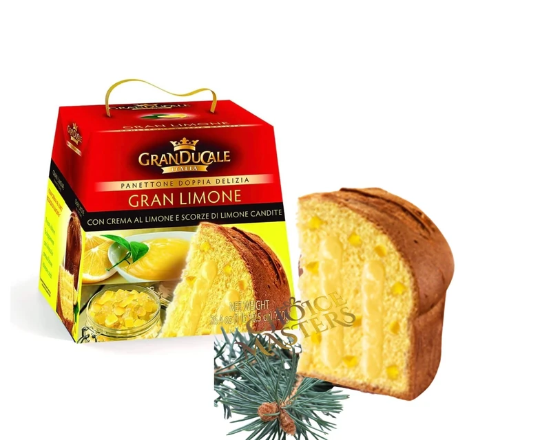 Panettone Doppia Delizia Gran Limone - Gran Ducale Lemon Cream Filled Panettone 750g - Traditional Christmas Cake