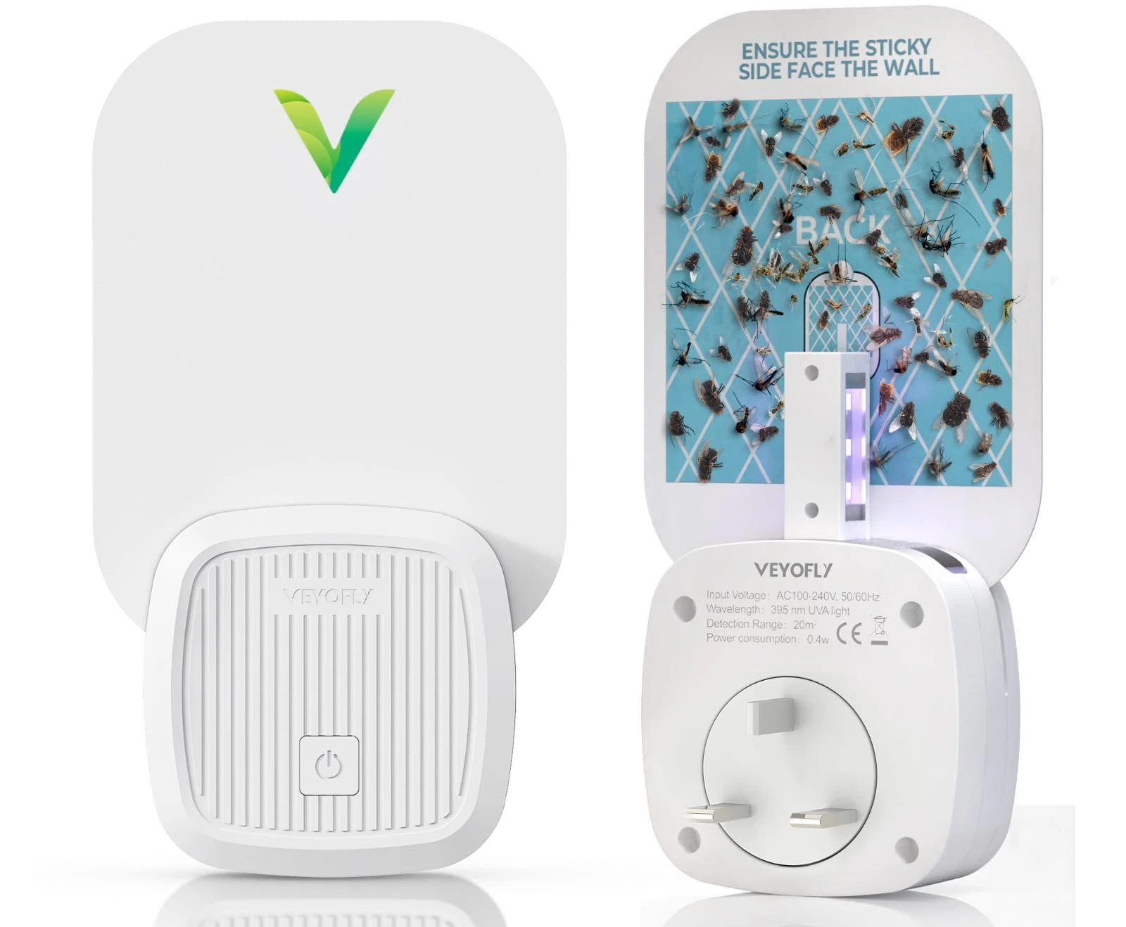 Fly Catcher Indoor, Fly Trap Indoor, (1 Device + 3 Refills) Fruit Fly Traps for Indoors, Gnat Traps for House Indoor, Bug Killer, Fly Trap, Plug in Light Flying Insect trap