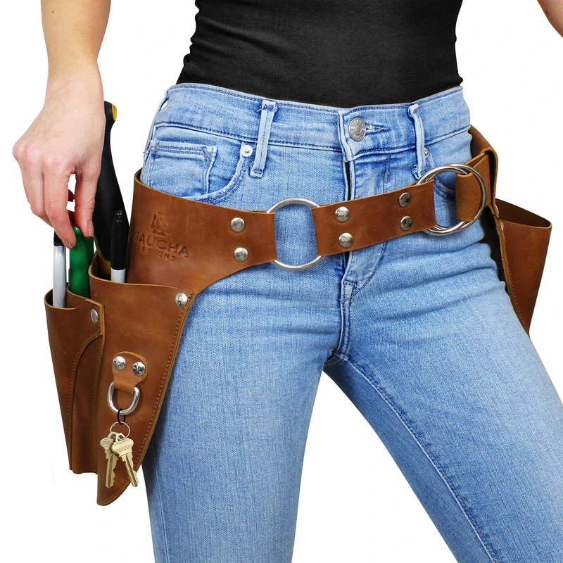 Leather Garden Tool Belt - Gardening Gifts for Women - Utility Belt Organizer Pouch - Gift for Gardeners and Florists - Image 1