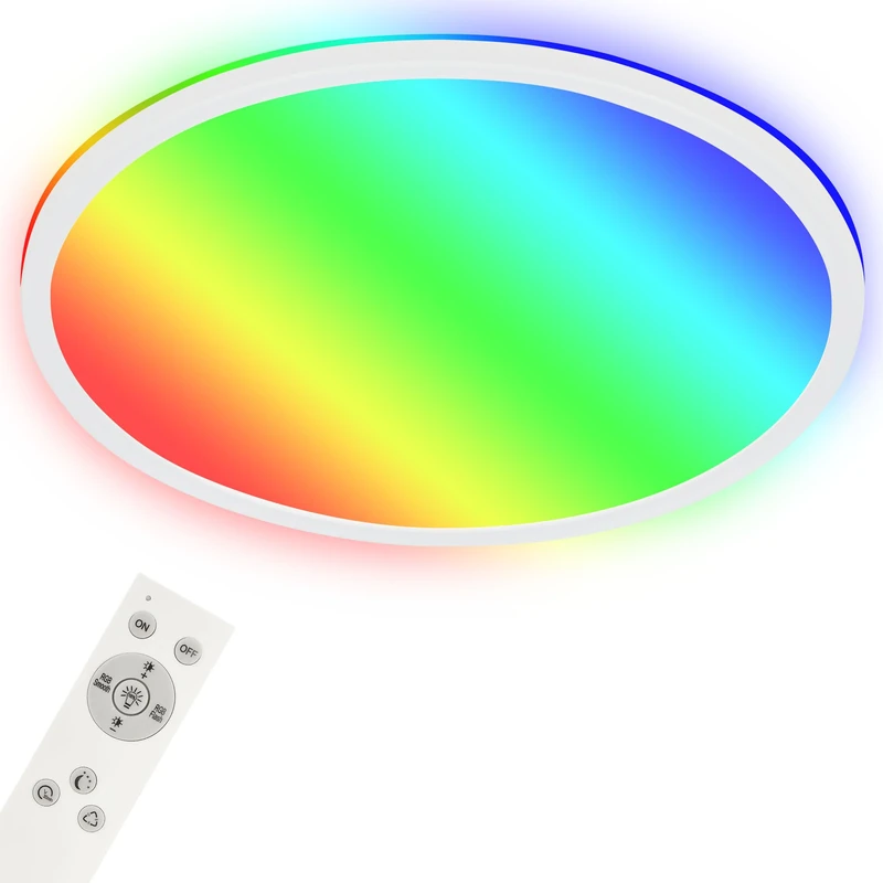 BRILONER Lights - Smart LED Ceiling Light, RGB Colourful Colours, Indirect Light Effect, Neutral White Light, WiFi Living Room Lamp, Remote Control, Voice Control