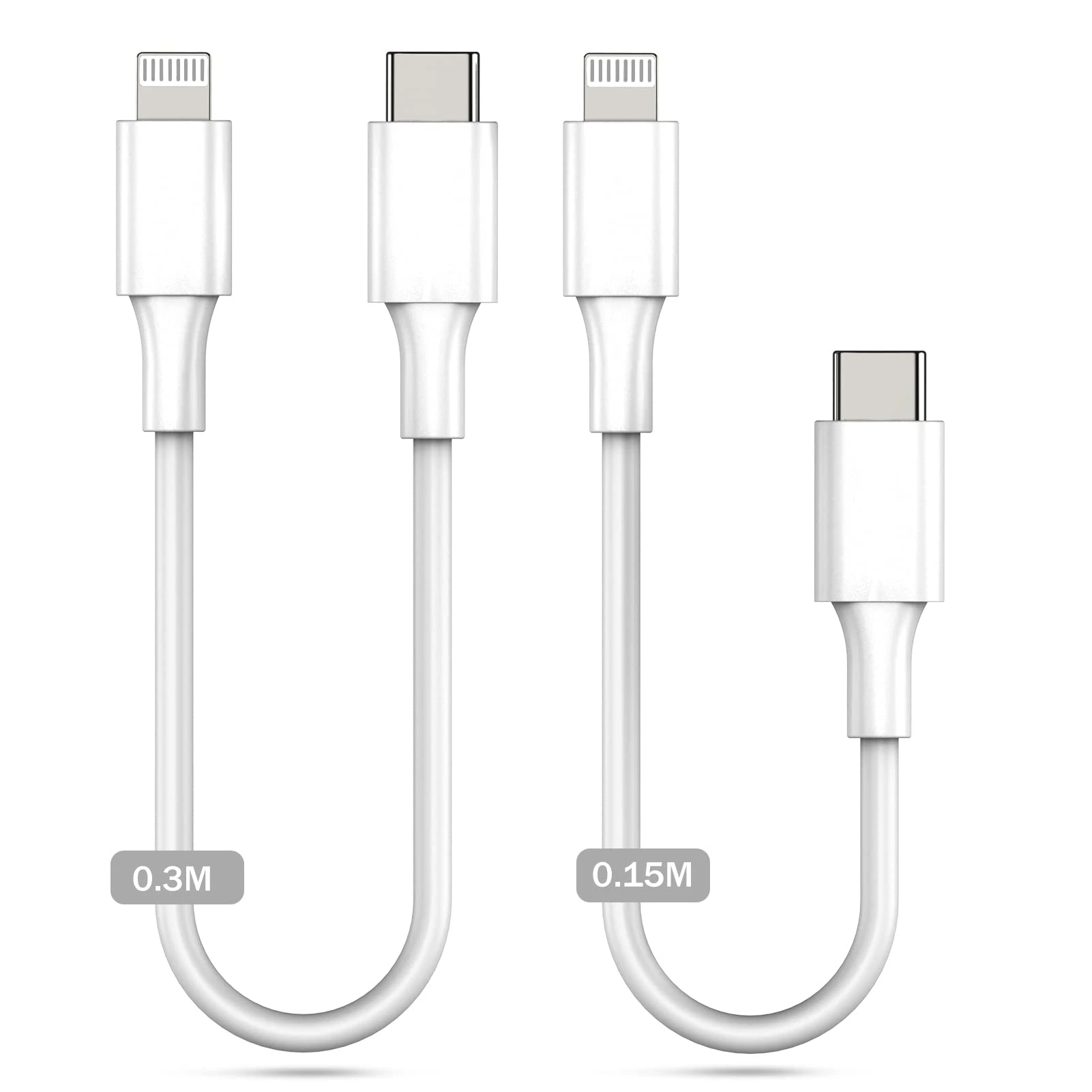 Amoner USB C Lightning Cable 30CM+15CM MFi Certified 2Pack Short iPhone PD Charger Lead Compatible with iPhone 14/13/12/11/XS/XR/X/8/8 Plus/7/6, iPad/Air/mini