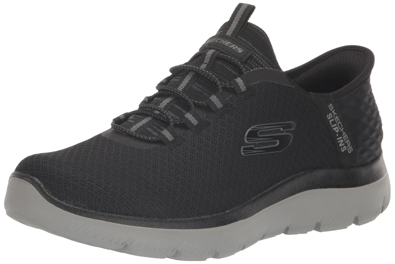 Skechers Men's Summits High Range Slip-In Trainers, Black Mesh/Charcoal, 8.5 UK - Image 1