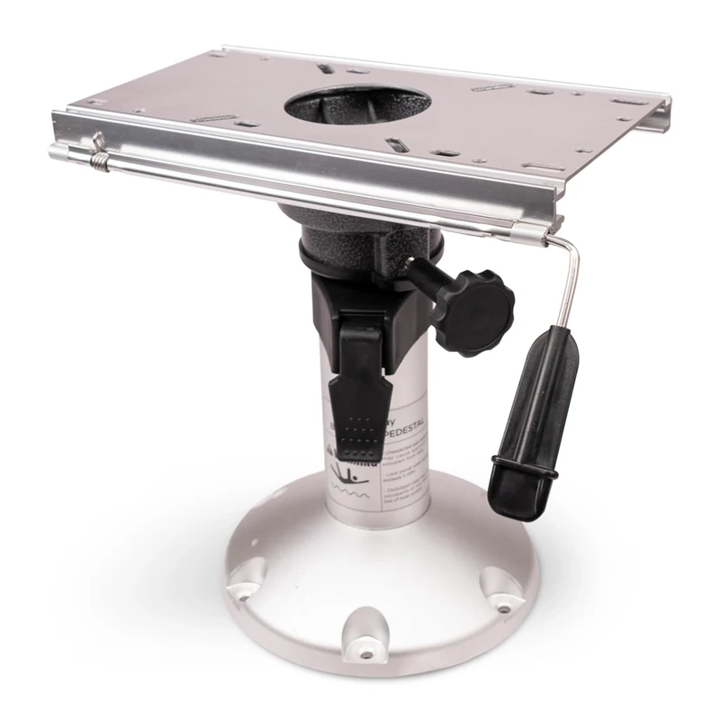 Boat Seat Pedestals and Bases Boat Seat Pedestal Base with 13.5"-18" Height Adjustable 7" Slide Adjustable and Swivel Action Boat Seat Post with 9'' wide Base for Captain Crew and Casting Seats