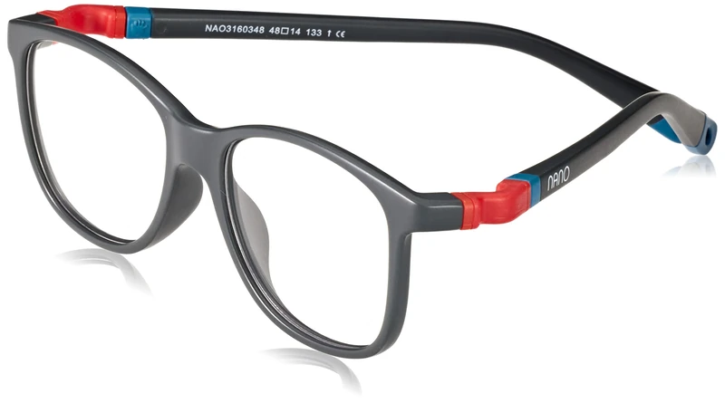 NANO OPTICAL GAFAS QUEST 3.0_14-16 AÑOS C: GRIS OSCURO MATE/ROJO/AZUL/52x16x139 - Image 1