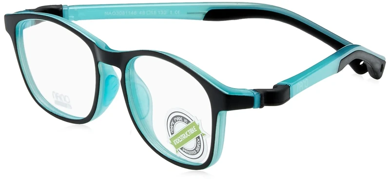 NANOVISTA Unisex Kids POWER UP 3.0 Sunglasses, BICOLOR Black MATE/AZUL GLOW, 48