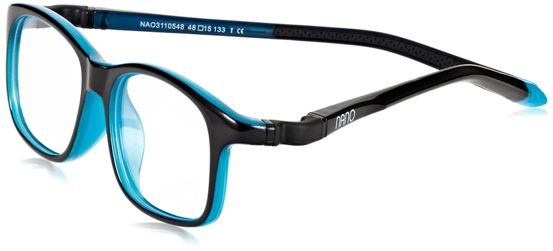 NANOVISTA Unisex Children's Glasses, Bicolor Black/Blue, 50