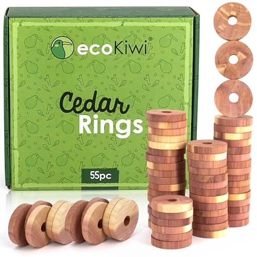 ecoKiwi Cedar Moth Repellent Rings - Natural Wardrobe Protection