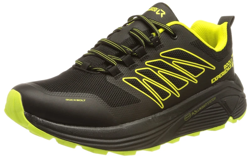 ROCK EXPERIENCE REUF00301 ROCKBOLT Hiking Unisex 1323 Ebony+2134 Safety Yellow UK 9