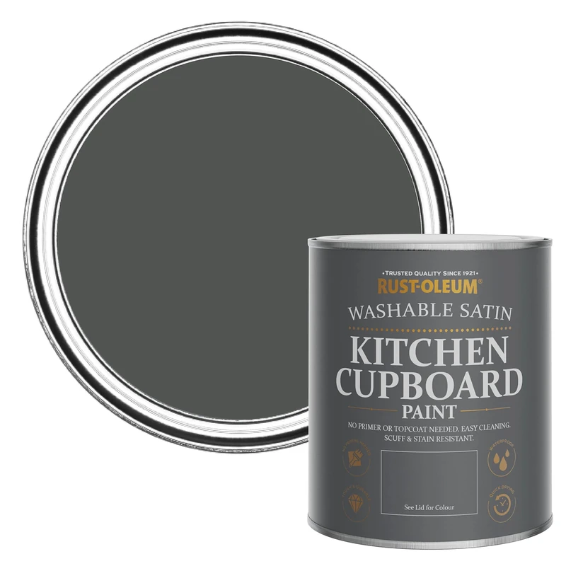 Rust-Oleum Dark Purple Scrubbable Kitchen Cupboard Paint in Satin Finish - Grape Soda 750ml