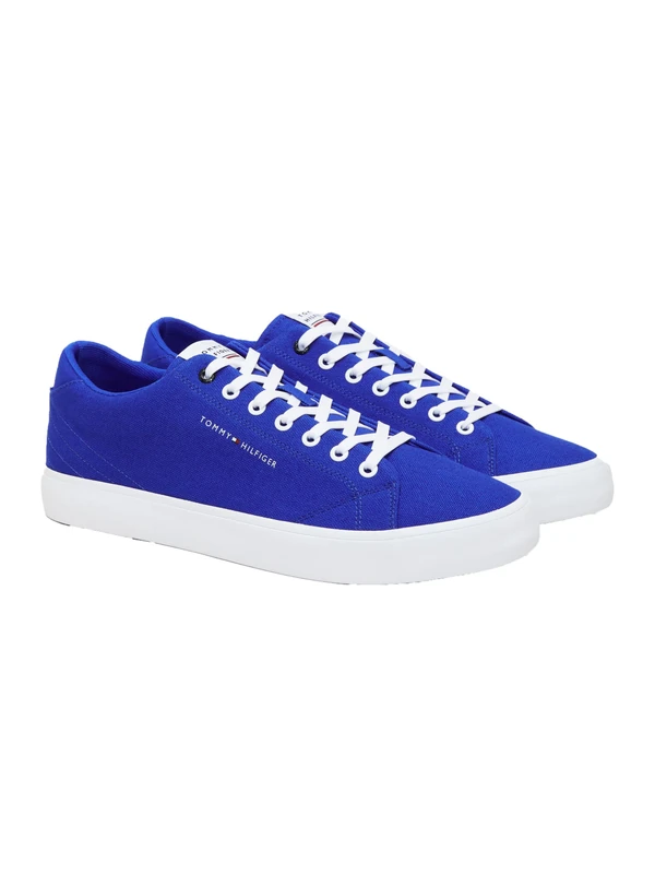 Tommy Hilfiger Men Trainers Core Low Canvas Shoes Vulcanised, Blue (Ultra Blue), 6.5 UK