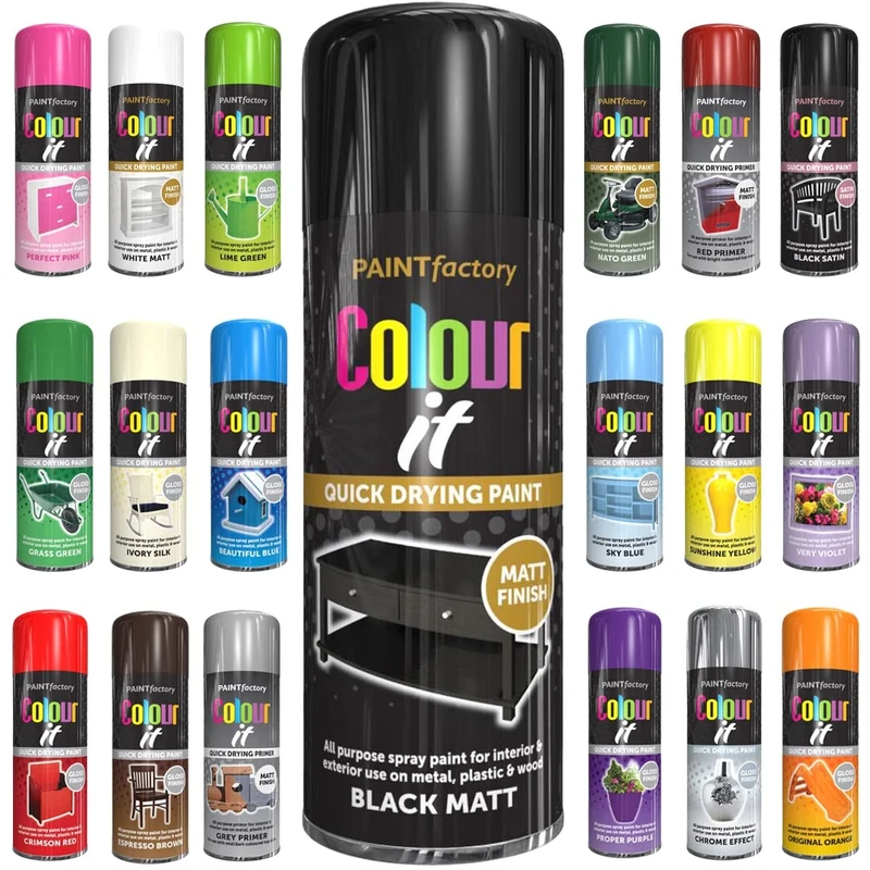 Classic Signature - 1x Black Matt Spray Paint 400ml Quick Drying, Decorative Effect Aerosol Can for Wood Metal Plastic