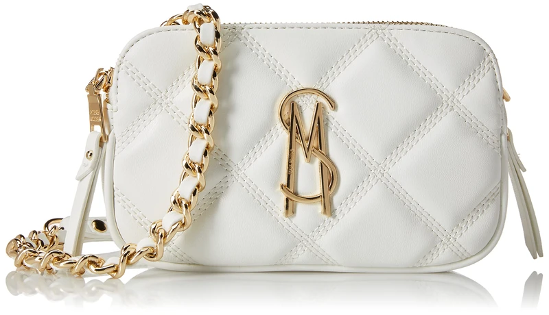 Steve Madden Daisy Quilted Crossbody, White, One size