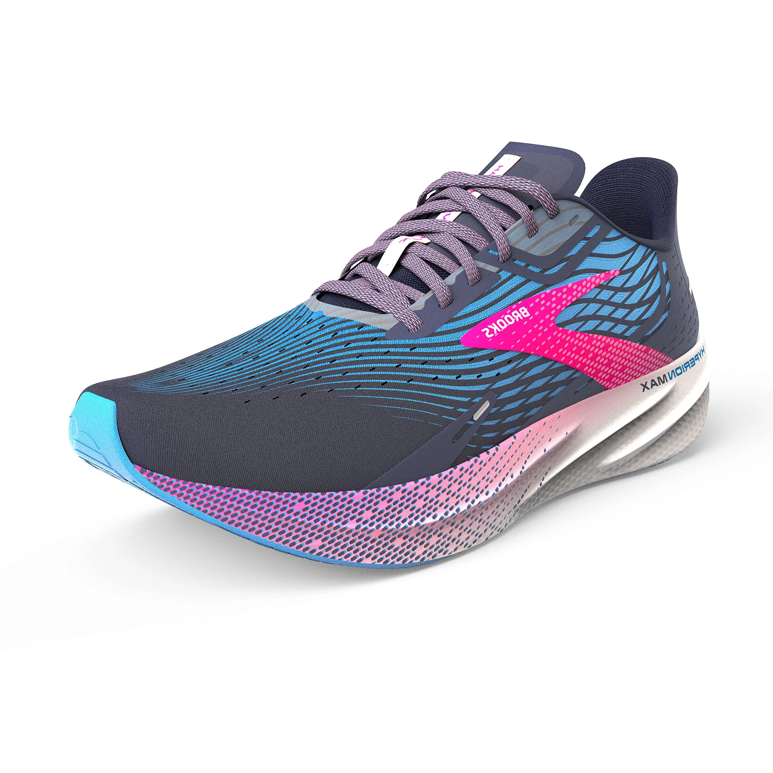 BROOKS 1203771B441 Hyperion Max Sneaker Female Peacoat/Marina Blue/Pink Glo UK 5