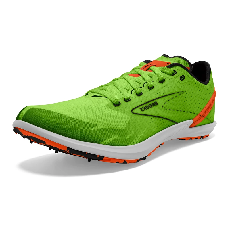 BROOKS 1000381D308 Draft XC Spikeless Men Green Gecko/Red Orange/White UK 5