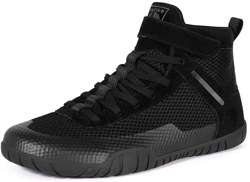 Wrestling Shoes Men Boxing Shoe Fitness Sneakers Zero Drop Sole, Black, Wide - Image 1