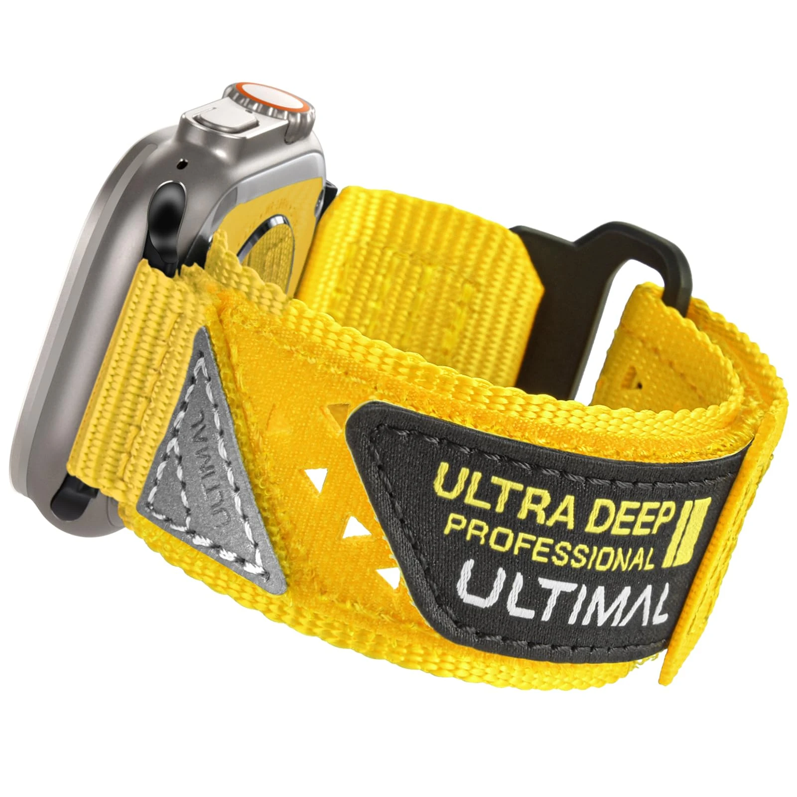 ULTIMAL Compatible with Apple Watch Straps Ultra 3/2/1 Series 11 10 9 8 7 6 5 4 SE SE2 SE3, Soft Nylon Hollow Out Breathable Band for iWatch Strap 49mm 46mm 45mm 44mm (L, Yellow)