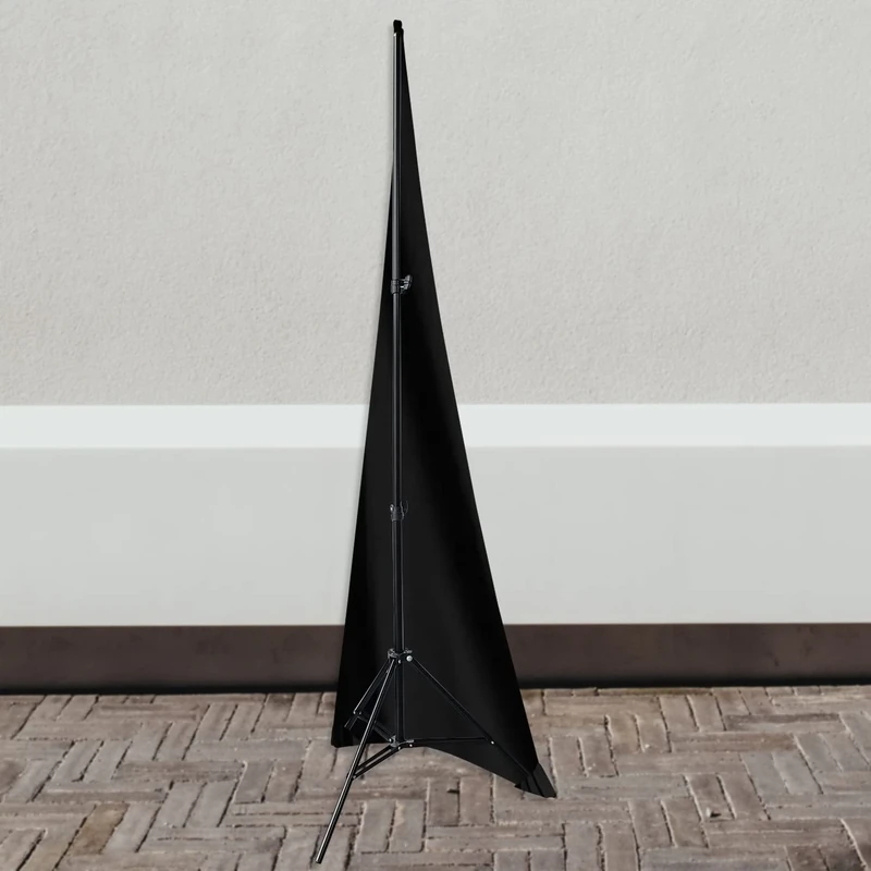 WedDecor Black Single Sided Stretchable Tripod DJ Speaker Stand Cover for Weddings, Banquets, Birthdays, Reception, Parties, Special Events, Washable, 10pcs