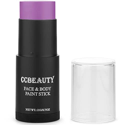 CCbeauty Purple Face Paint Stick,Face Painting Kit,Non Toxic SFX Makeup For Ursula Widowmaker Halloween Costume Cosplay,Oil Based Professional FX Body Paint For Adult,Full Coverage Painting Foundation