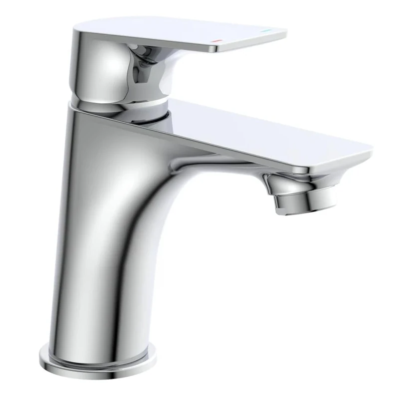 SCHÜTTE Boston 33210 Bathroom Tap Chrome Washbasin Mixer Tap Basin Modern Single Lever Mixer Tap with Drain Fitting, Basin Mixer Tap for Your Bathroom