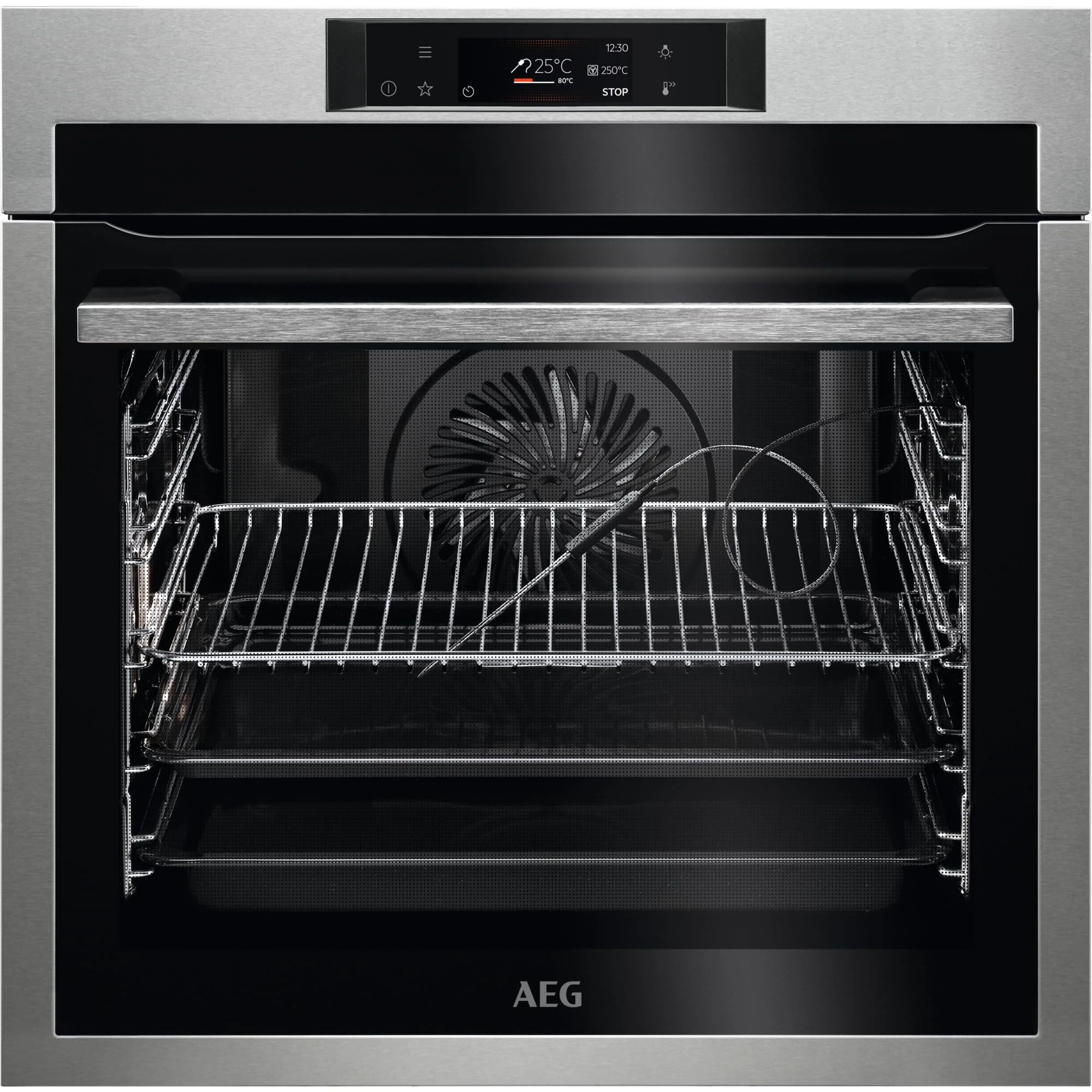AEG 8000 Electric Single Oven with Food Sensor - Stainless Steel