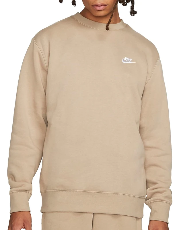 NIKE BV2662-206 M NSW CLUB CRW BB Sweatshirt Men's Rattan/White L