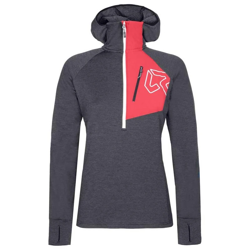 ROCK EXPERIENCE REWC01601 COPPERHEAD HOODIE HZ Sweatshirt Women O217 EBONY MELANGE+0793 PARADISE PINK S