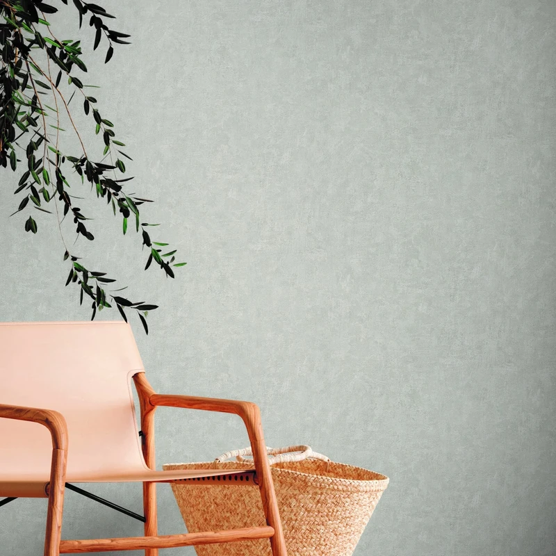 A.S. Création Natural Living 386393 Plain Wallpaper Used Look Grey PVC-Free – Non-Woven Wallpaper 10.05 x 0.53 m Made in Germany