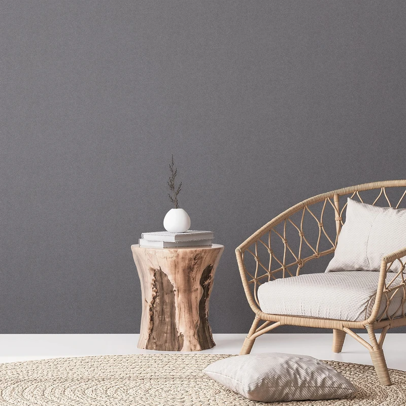 A.S. Création Natural Living 386624 Non-Woven Wallpaper Black Silver PVC-Free Metallic 10.05 x 0.53 m Made in Germany