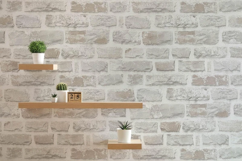 A.S. Création Natural Living 386371 Wallpaper Stone Look Grey White Stone Wallpaper PVC-Free 10.05 x 0.53 m Made in Germany