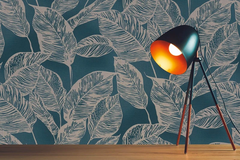 A.S. Création 386631 Non-Woven Wallpaper Floral Blue Brown - Wallpaper Country Style - Modern Leaves - 10.05 m x 0.53 m - Made in Germany