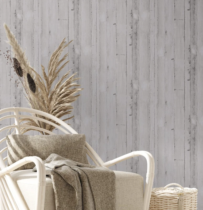 A.S. Création Wallpaper Wood Effect Grey Wallpaper Country House Style with Wood 385022 - Wallpaper Vintage Bedroom - 10.05 x 0.53 m - Made in Germany